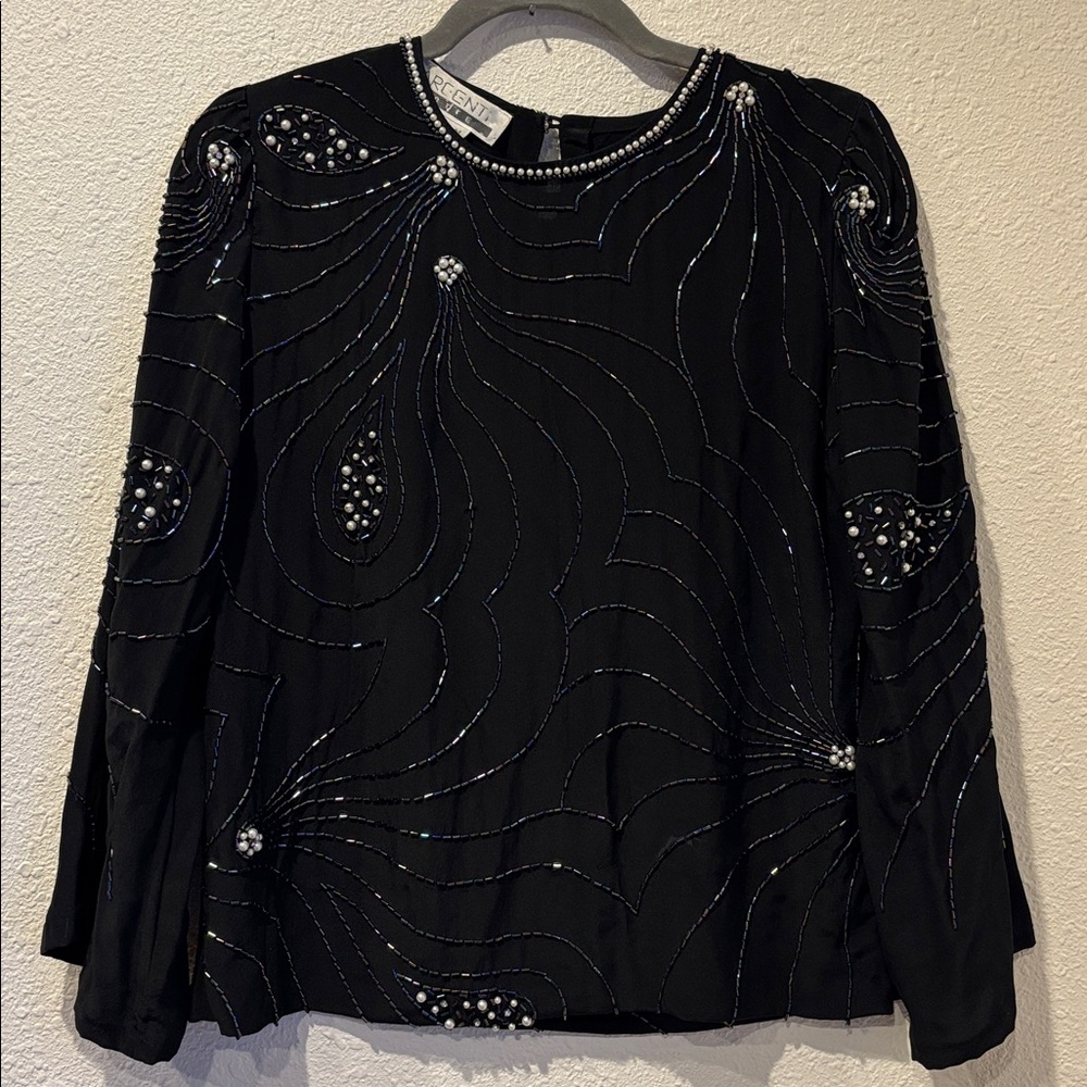 90s Silk beaded top